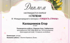 Поздравляем Егора Калашникова с победой на Международном конкурсе «Гордость страны»!